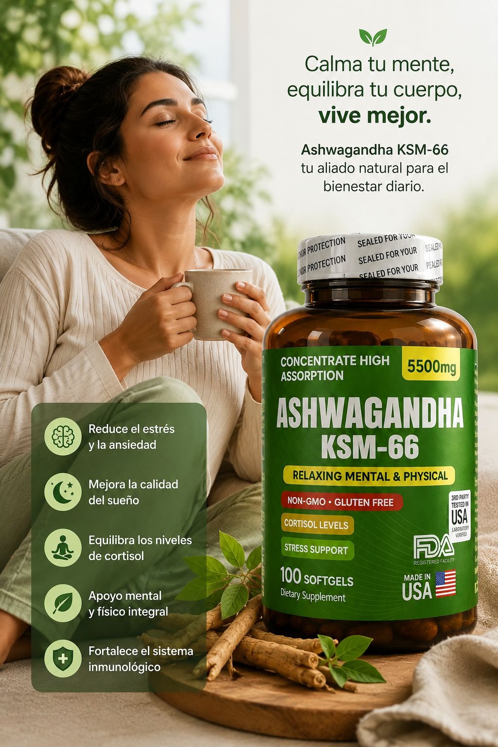 Ashwagandha KSM-66 | Bienestar Natural Premium